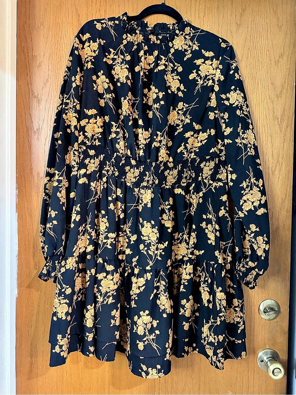 SHEIN Floral Mini Dress in Blue & Yellow Size XL Like New